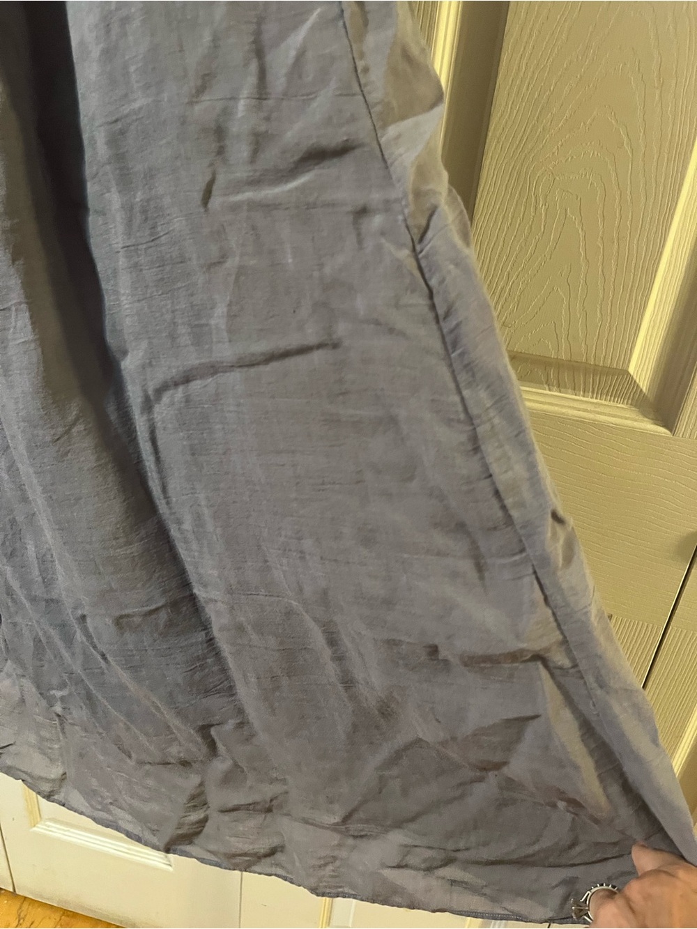 Massimo Dutti Smocked Waistband Flowing Pleated Grey Midi Skirt Size Large - Picture 6 of 9